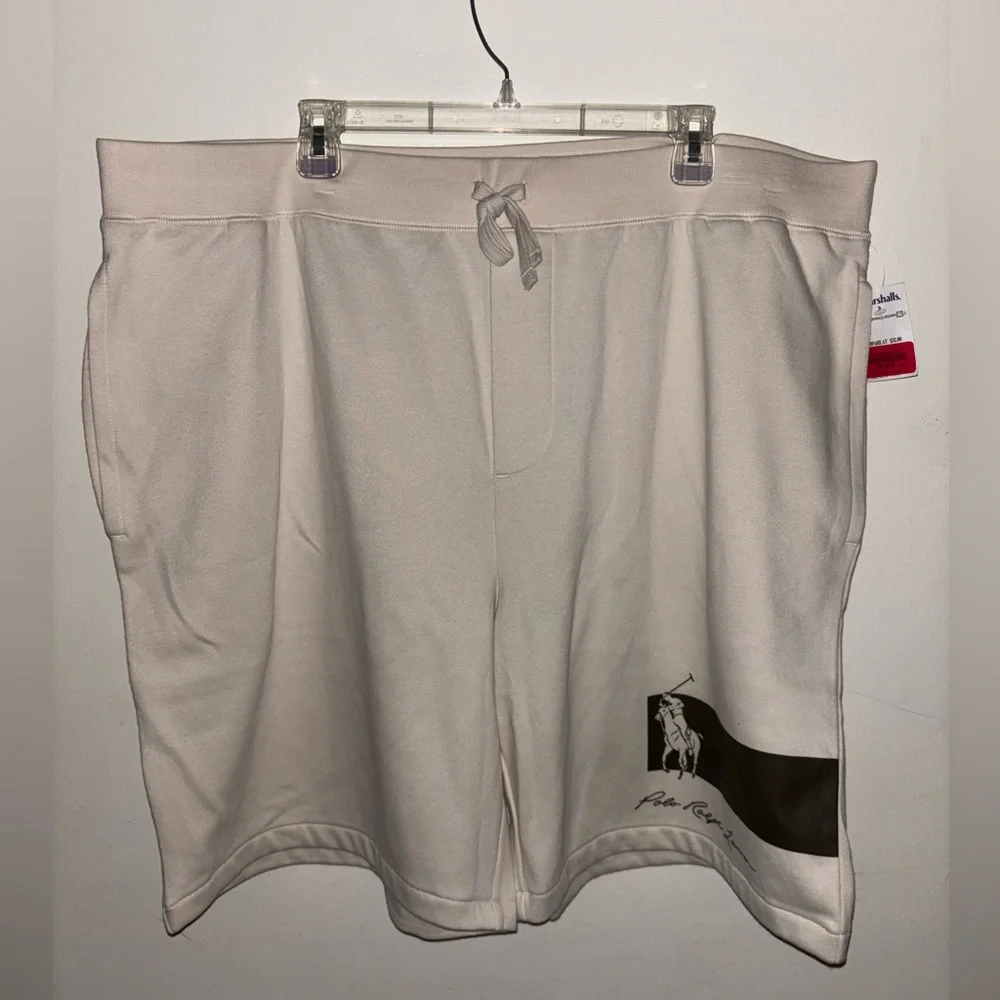 NWT Polo Ralph Lauren Sweat Shorts Mens 3XB Beige Drawstring Big Pony Logo